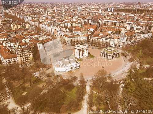 Image of Milan aerial view vintage