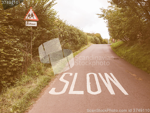 Image of  Slow sign vintage