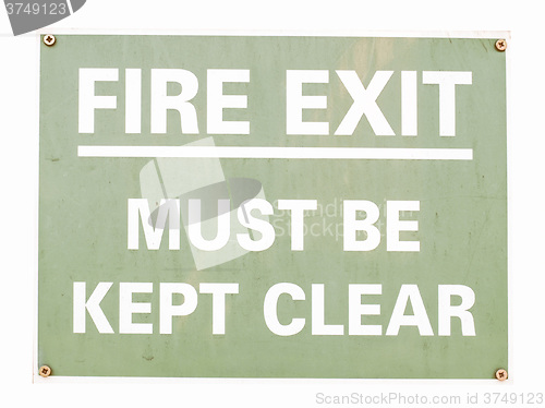 Image of  Fire exit sign vintage