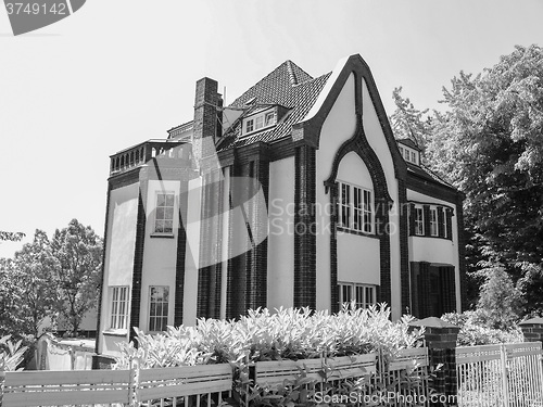 Image of Black and white Behrens House in Darmstadt