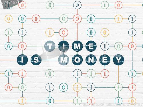 Image of Business concept: Time Is money on wall background
