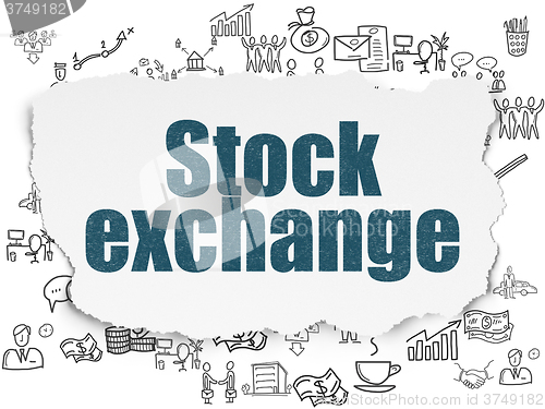 Image of Business concept: Stock Exchange on Torn Paper background