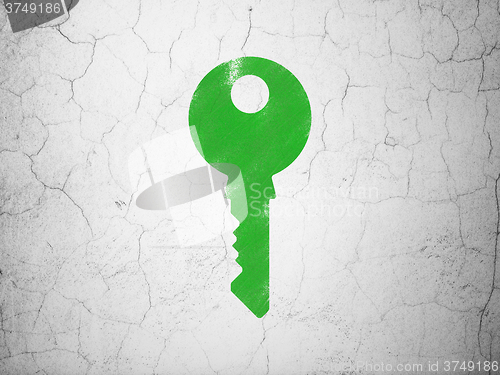 Image of Safety concept: Key on wall background