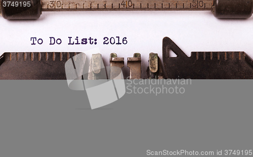 Image of Vintage typewriter  - To Do List 2016