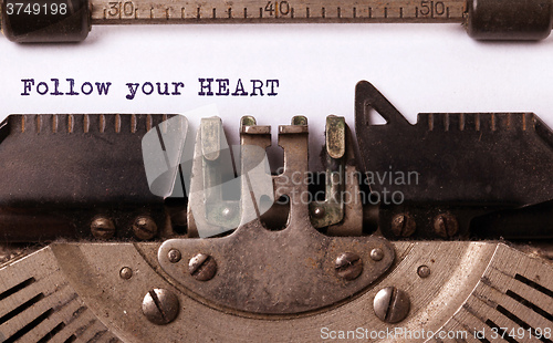 Image of Vintage typewriter - Follow your Heart message