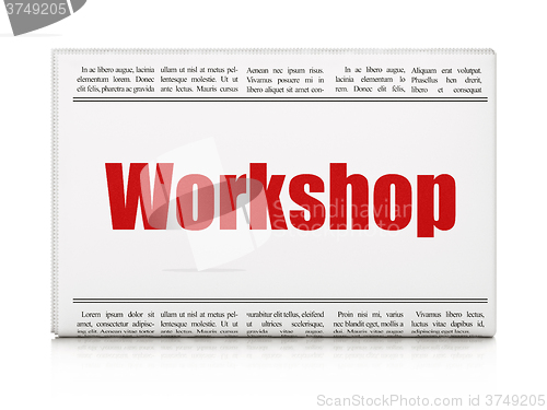 Image of Studying concept: newspaper headline Workshop