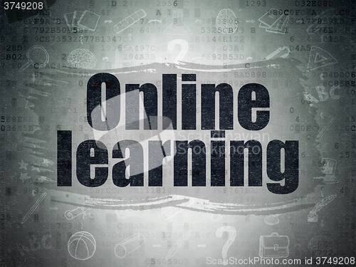 Image of Education concept: Online Learning on Digital Paper background
