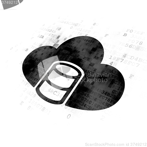 Image of Database concept: Database With Cloud on Digital background