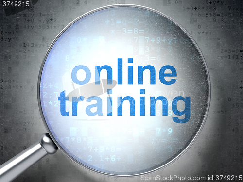 Image of Studying concept: Online Training with optical glass