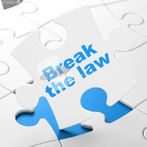 Image of Law concept: Break The Law on puzzle background