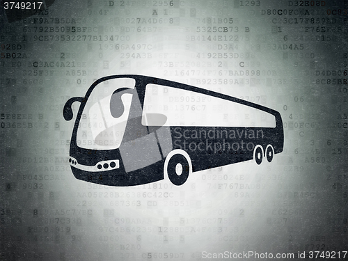 Image of Vacation concept: Bus on Digital Paper background