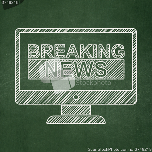 Image of News concept: Breaking News On Screen on chalkboard background