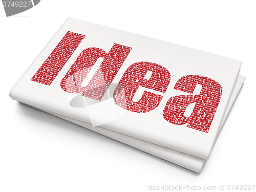 Image of Advertising concept: Idea on Blank Newspaper background