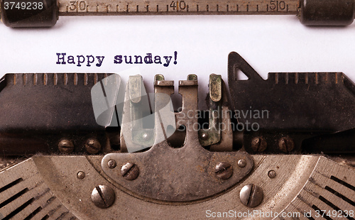 Image of Vintage typewriter close-up - Happy Sunday