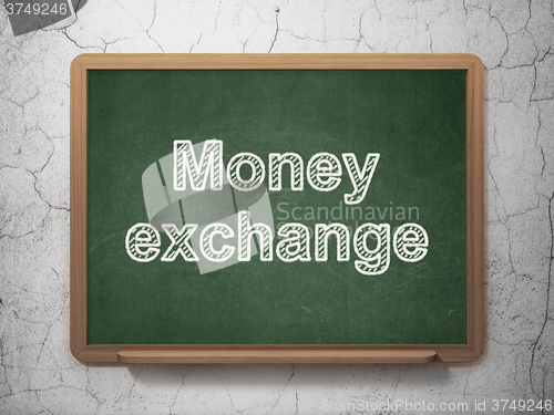 Image of Money concept: Money Exchange on chalkboard background