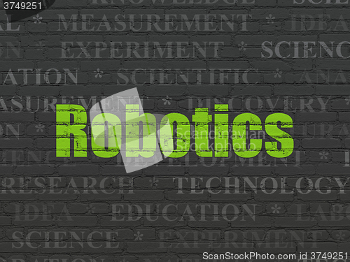 Image of Science concept: Robotics on wall background