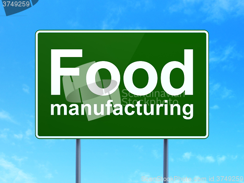 Image of Industry concept: Food Manufacturing on road sign background