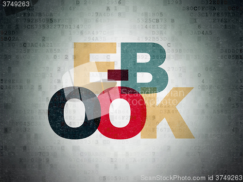 Image of Learning concept: E-Book on Digital Paper background
