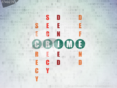 Image of Protection concept: Crime in Crossword Puzzle