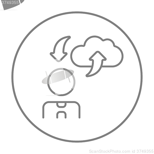 Image of Cloud computing line icon.