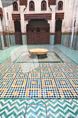 Image of fountain in morocco africa old antique  palace