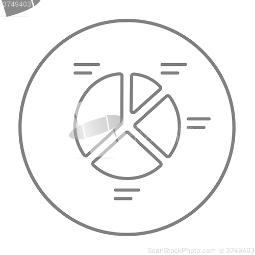 Image of Pie chart line icon.