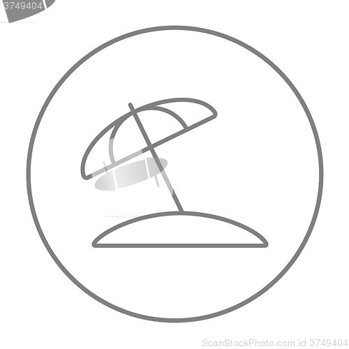 Image of Beach umbrella line icon.
