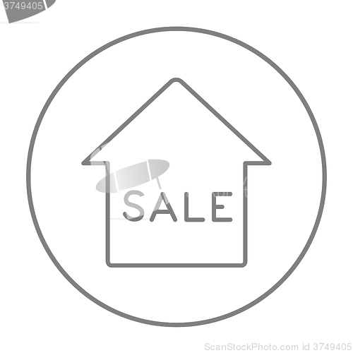 Image of House for sale line icon.