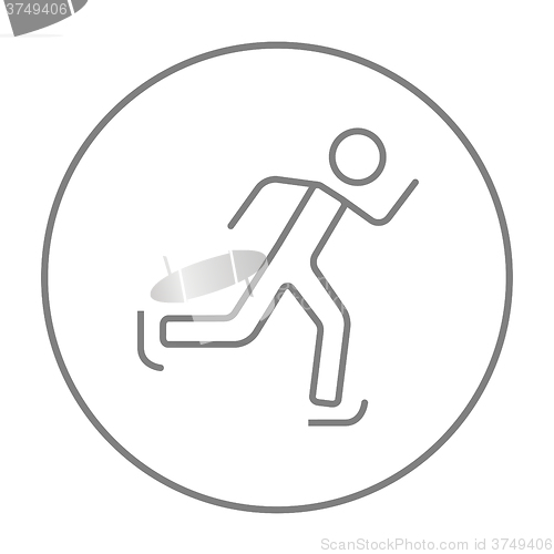 Image of Speed skating line icon.