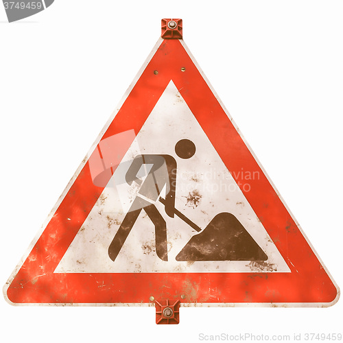 Image of  Roadworks sign vintage