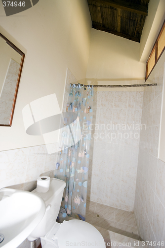 Image of native hotel bathroom pacific coast ecuador