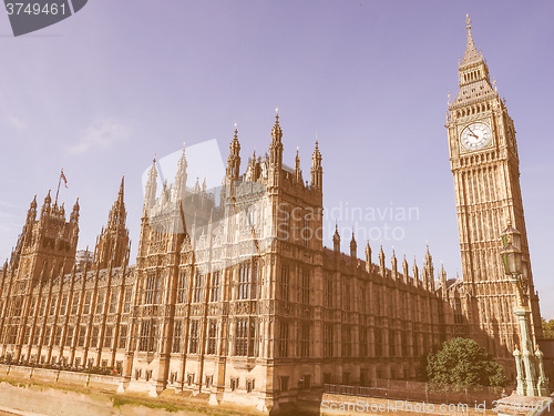 Image of Houses of Parliament in London vintage