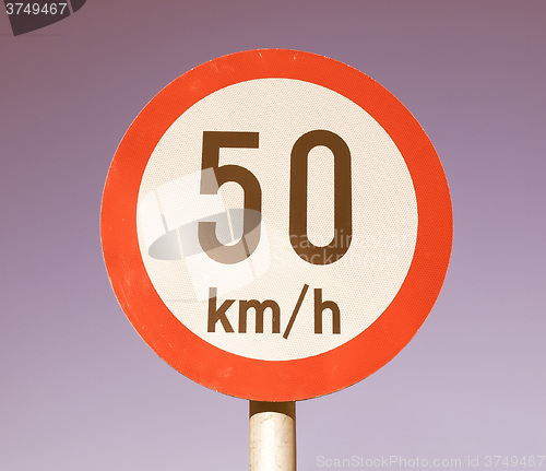 Image of  Speed limit sign vintage