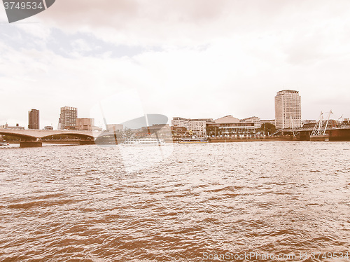 Image of River Thames in London vintage