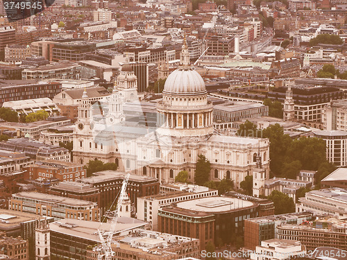 Image of Retro looking Aerial view of London