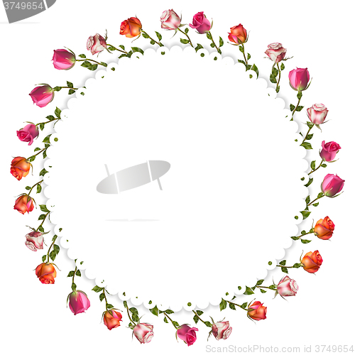 Image of Red and white roses card. EPS 10