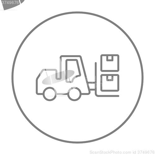 Image of Forklift line icon.