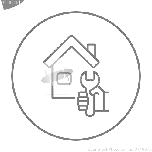 Image of House repair line icon.