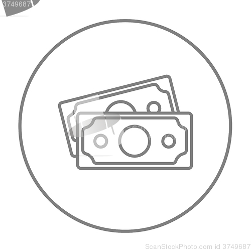Image of Money banknotes line icon.