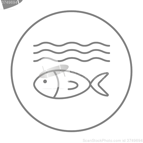 Image of Fish under water line icon.