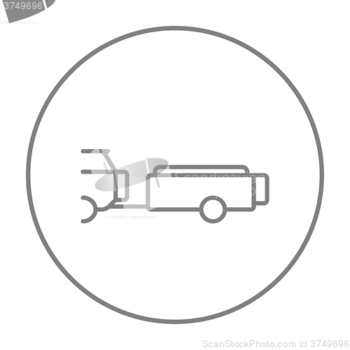 Image of Car with trailer line icon.