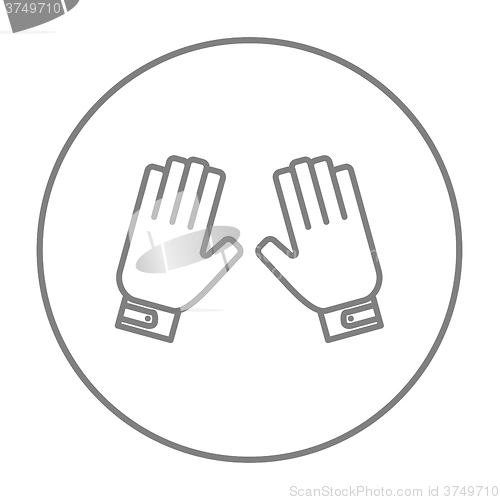 Image of Motorcycle gloves line icon.