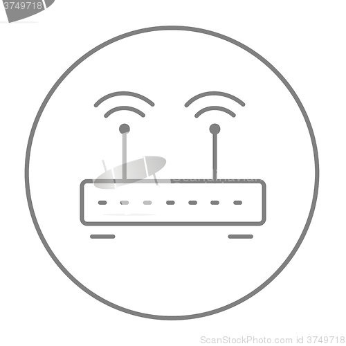 Image of Wireless router line icon.