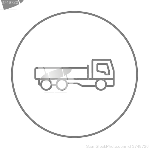 Image of Dump truck line icon.