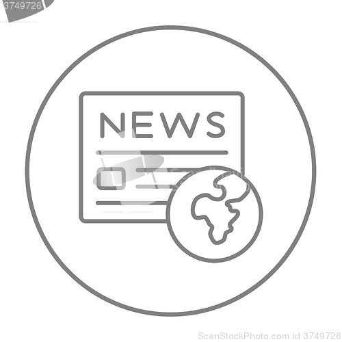 Image of International newspaper line icon.