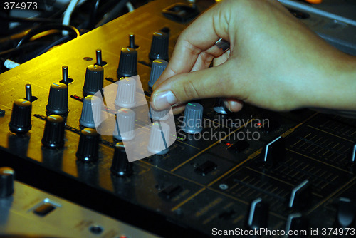 Image of DJ and his mixing desk