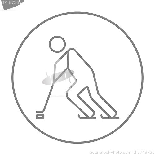 Image of Hockey player line icon.