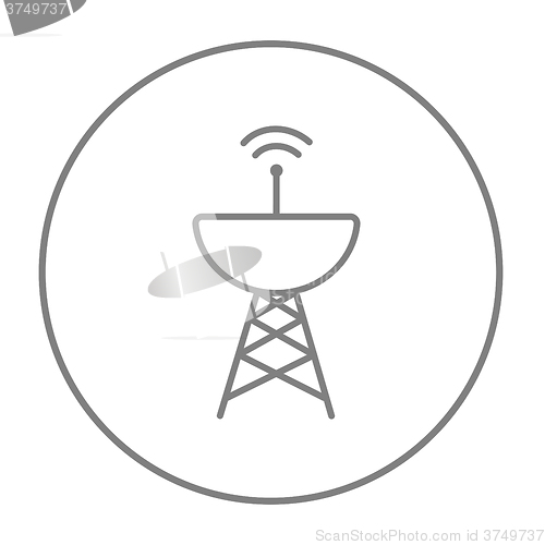 Image of Radar satellite dish line icon.