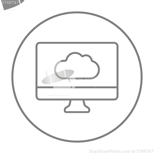 Image of Cloud computing line icon.
