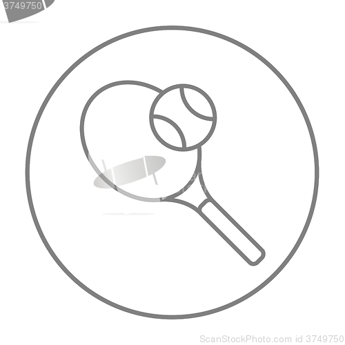 Image of Tennis racket and ball line icon.